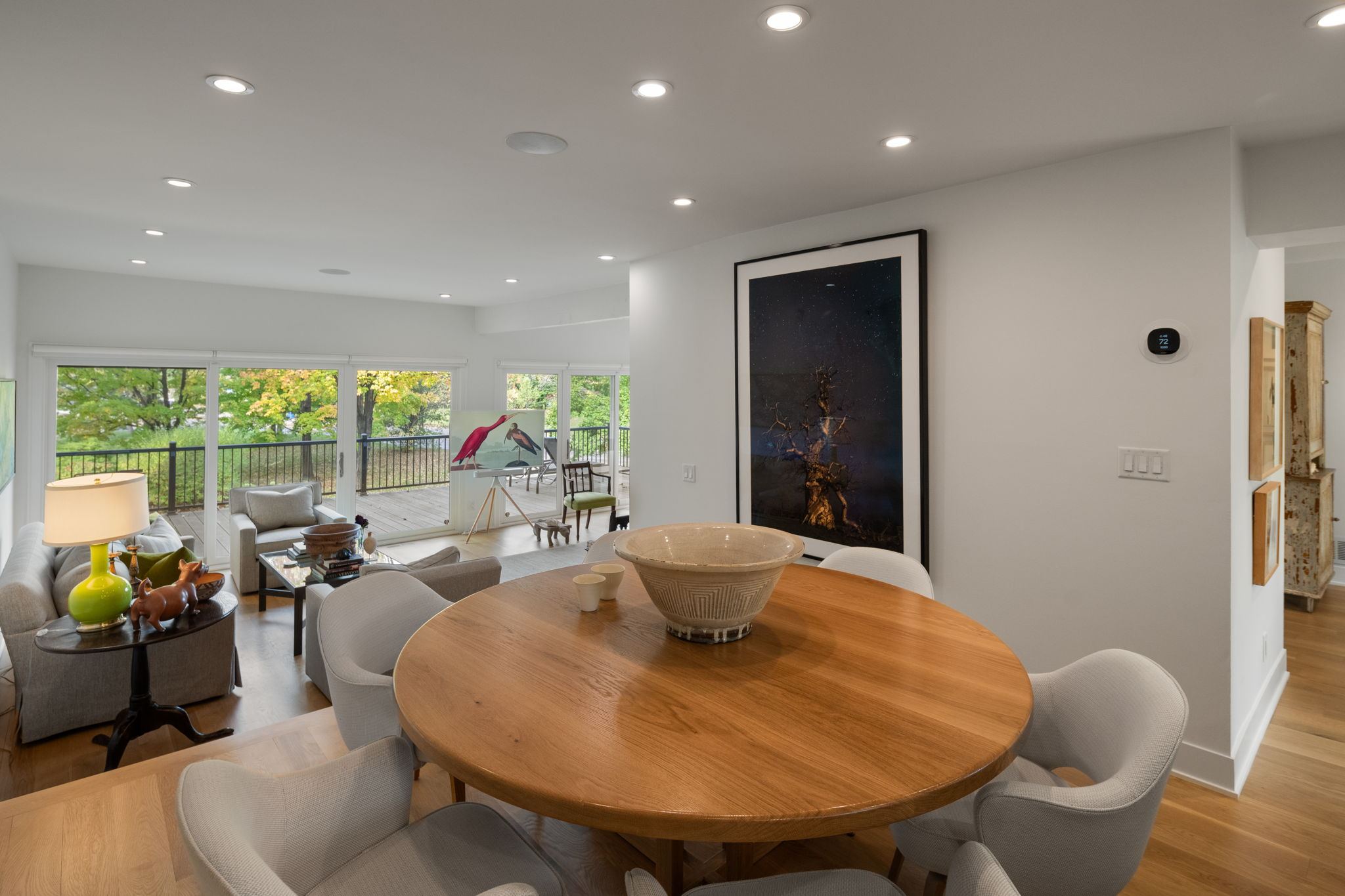 Dining area with a round table